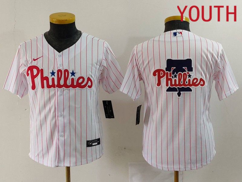 Youth Philadelphia Phillies Blank White stripe Nike Game 2024 MLB Jersey style 5